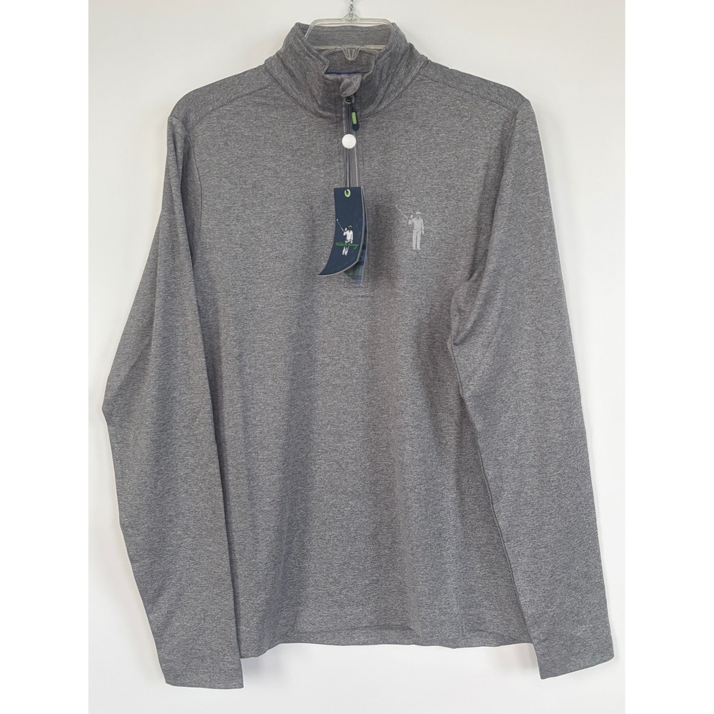 William Murray Golf Mens Small Gray Heathered Quarter Zip Pullover Long Sleeve